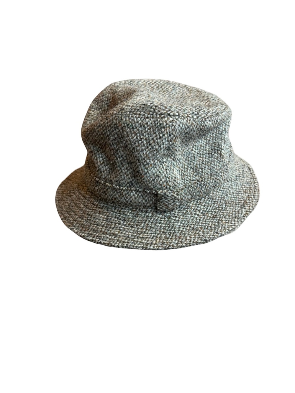Britches Heather Gray Green Wool Bucket Hat Herringbone Tweed Rain Large Women's